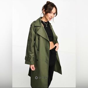 ASOS Women's Olive Green Trench Coat